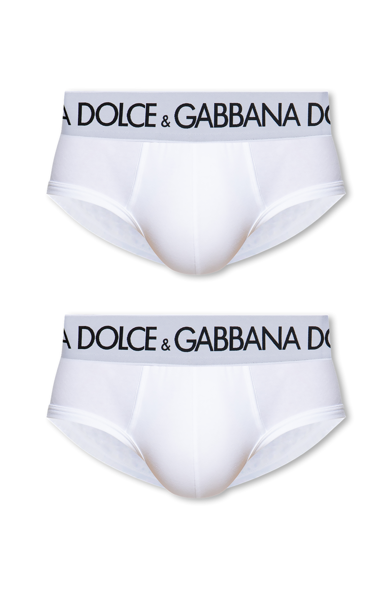 Dolce & Gabbana White Satin High-Waist Black Logo Women Underwear